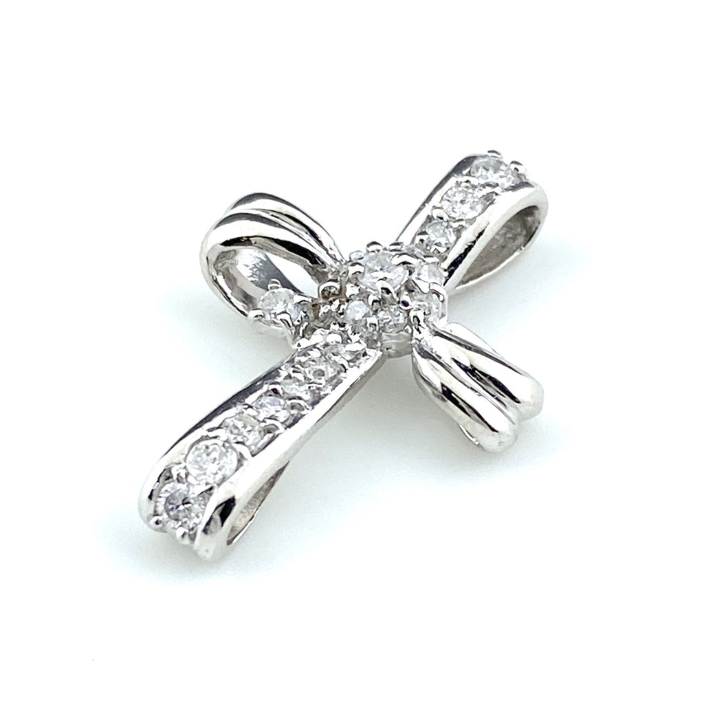 クロスモチーフ ペンダントトップ プラチナ メレダイヤ 十字架 ペンダントトップ Pt900 ダイヤモンド レディース 【中古】nbjwl