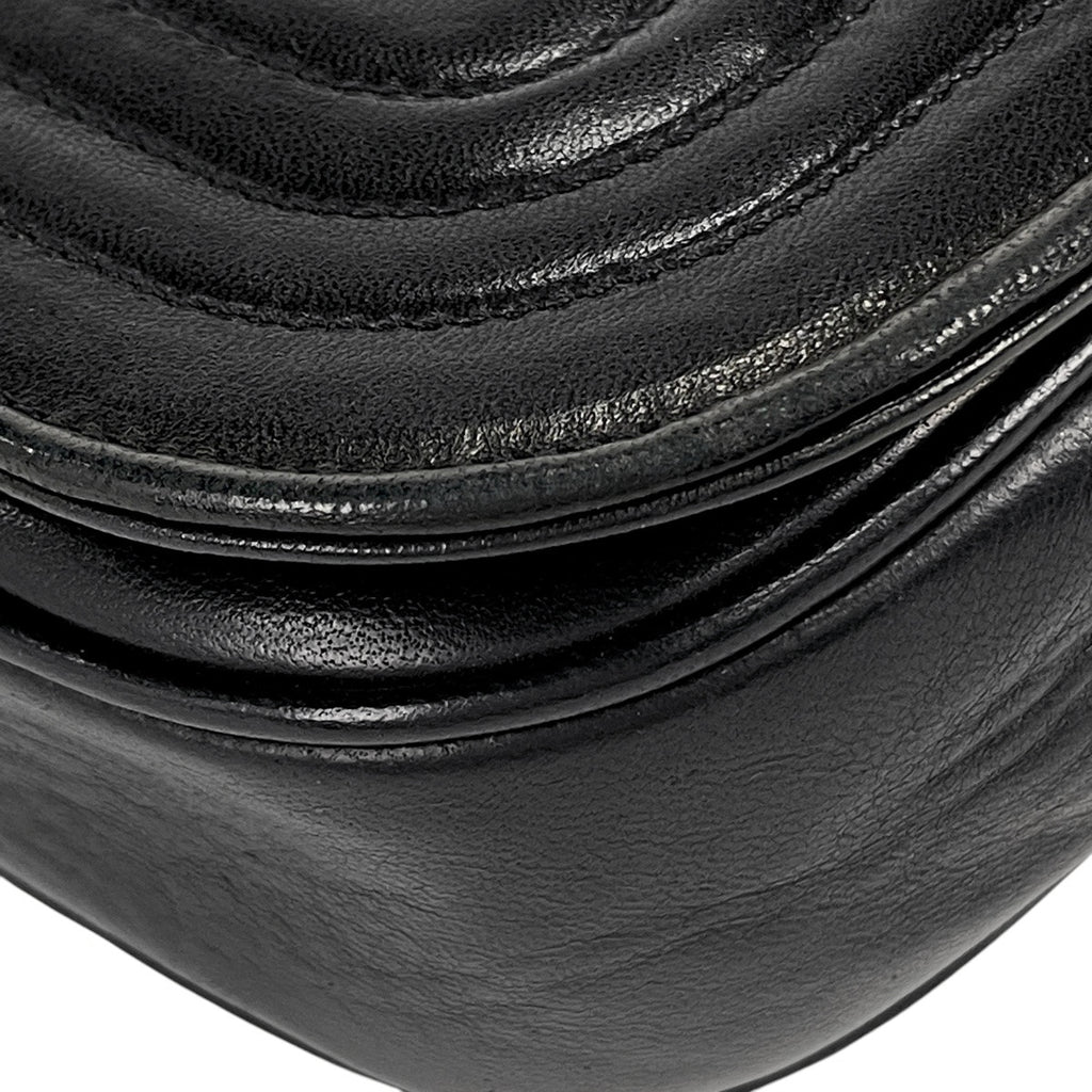 シャネル ココマーク チェーン ショルダーバッグ プッシュロック ショルダーバッグ レザー ブラック A1700 レディース 【中古】