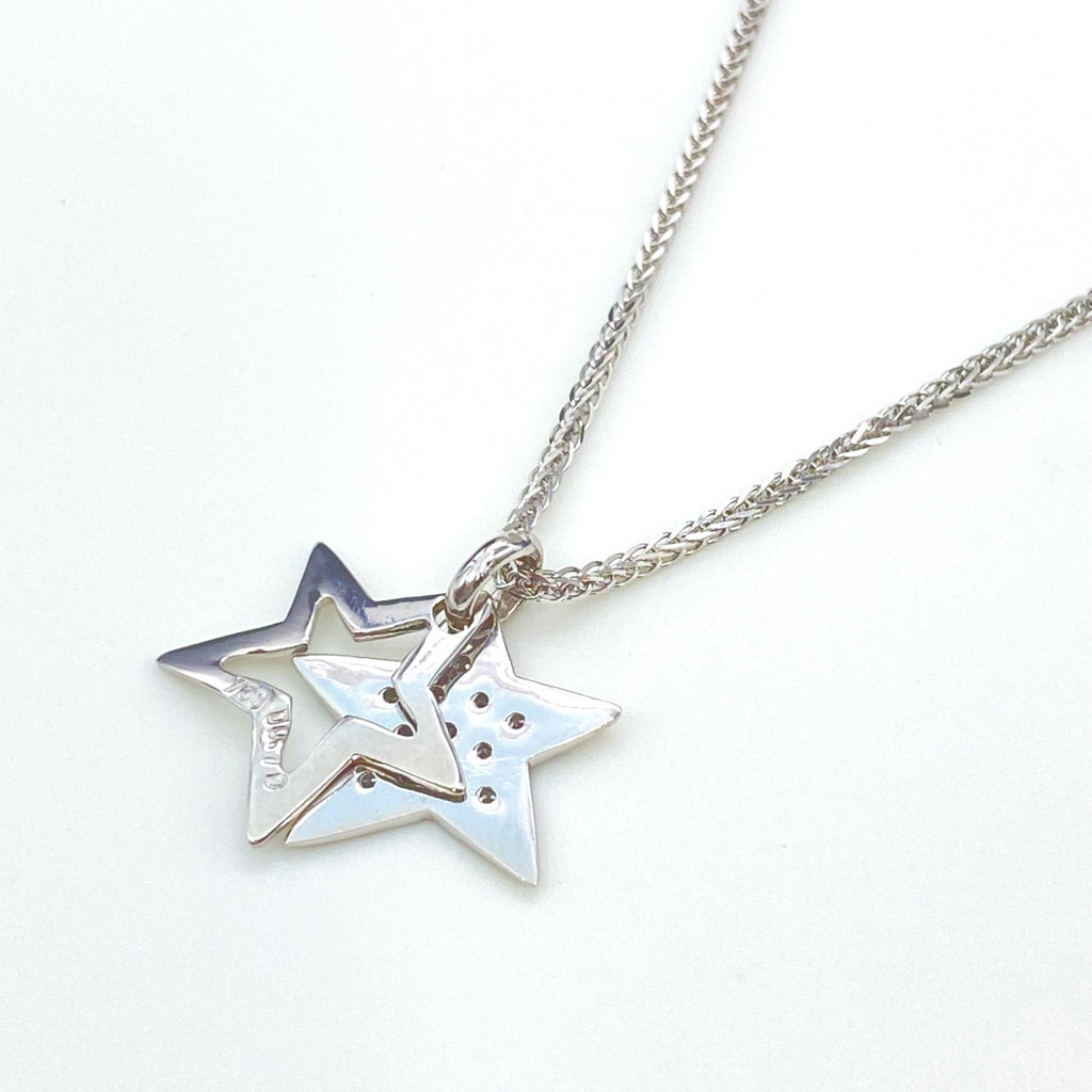 スターモチーフ ネックレス ペンダント メレダイヤ  ネックレス 750 ダイヤモンド レディース 【中古】 
 ラッピング可