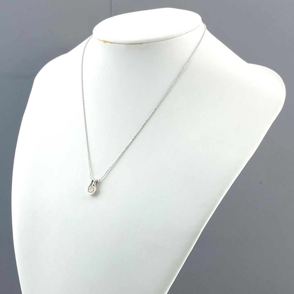 ダイヤモンド デザインネックレス WG ホワイトゴールド ペンダント 750 ネックレス K18 WG ダイヤモンド レディース 【中古】 nbjwl