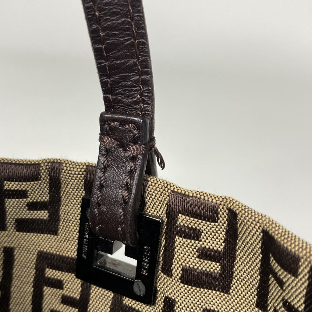 フェンディ ズッキーノ柄 トートバッグ ショルダーバッグ トートバッグ キャンバス ブラウン レディース 【中古】brbag