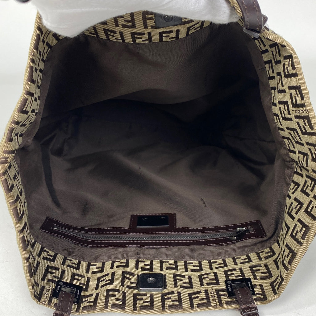 フェンディ ズッキーノ柄 トートバッグ ショルダーバッグ トートバッグ キャンバス ブラウン レディース 【中古】brbag