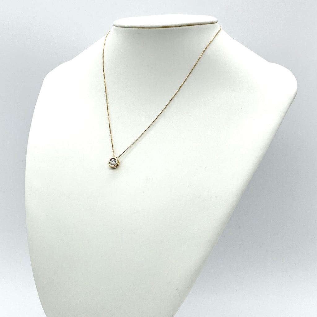 ダイヤモンド デザインネックレス YG イエローゴールド ペンダント ネックレス K18 ダイヤモンド レディース 【中古】 
 ラッピング可
