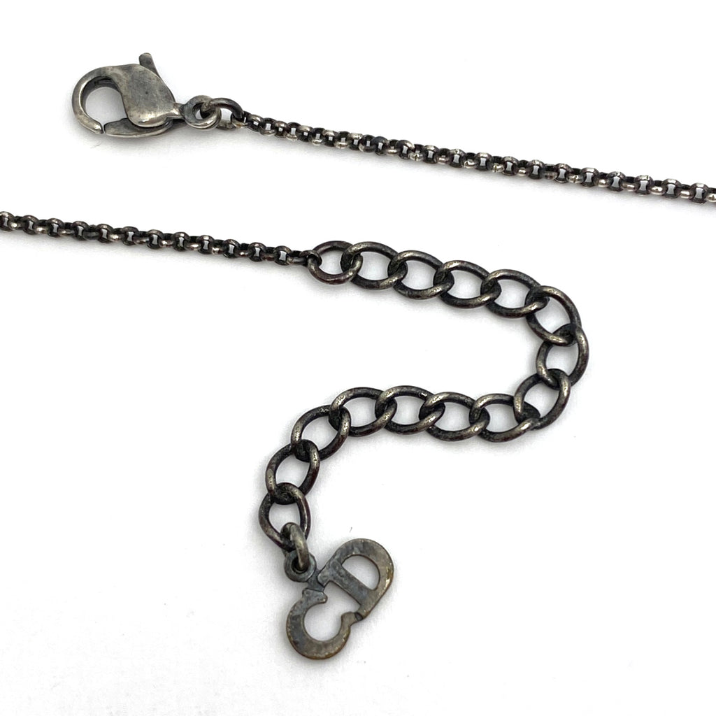 クリスチャンディオール カラーストーン デザイン ネックレス ペンダント ネックレス シルバーメッキ シルバー レディース 【中古】bracc