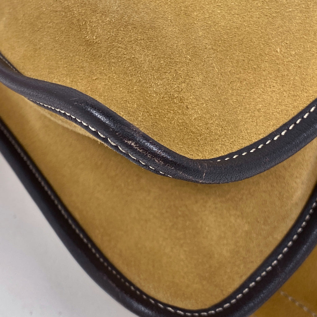 ロエベ アナグラム ショルダーバッグ 肩掛け ショルダーバッグ スエード グリーン ブラウン レディース 【中古】brbag