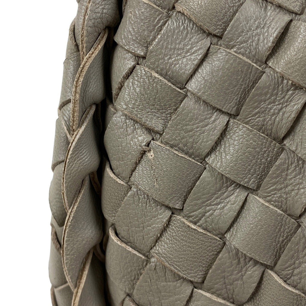 ボッテガヴェネタ イントレチャート ハンドバッグ ワンショルダー ナッパ ハンドバッグ レザー グレー レディース 【中古】brbag