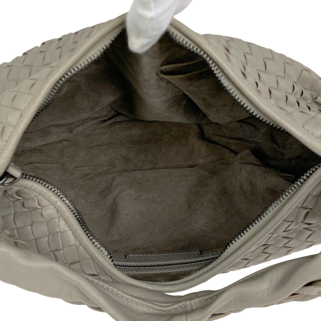 ボッテガヴェネタ イントレチャート ハンドバッグ ワンショルダー ナッパ ハンドバッグ レザー グレー レディース 【中古】brbag