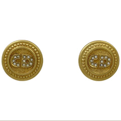 クリスチャンディオール ロゴ ラインストーン イヤリング ラウンド CD イヤリング GP ゴールド レディース 【中古】bracc