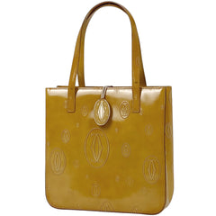 カルティエ ハッピーバースデー ハンドバッグ 手提げ ハンドバッグ レザー イエロー レディース 【中古】 brbag