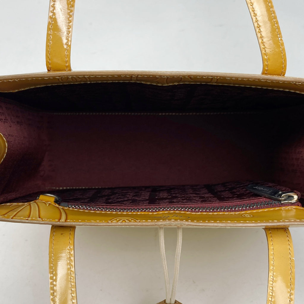カルティエ ハッピーバースデー ハンドバッグ 手提げ ハンドバッグ レザー イエロー レディース 【中古】 brbag