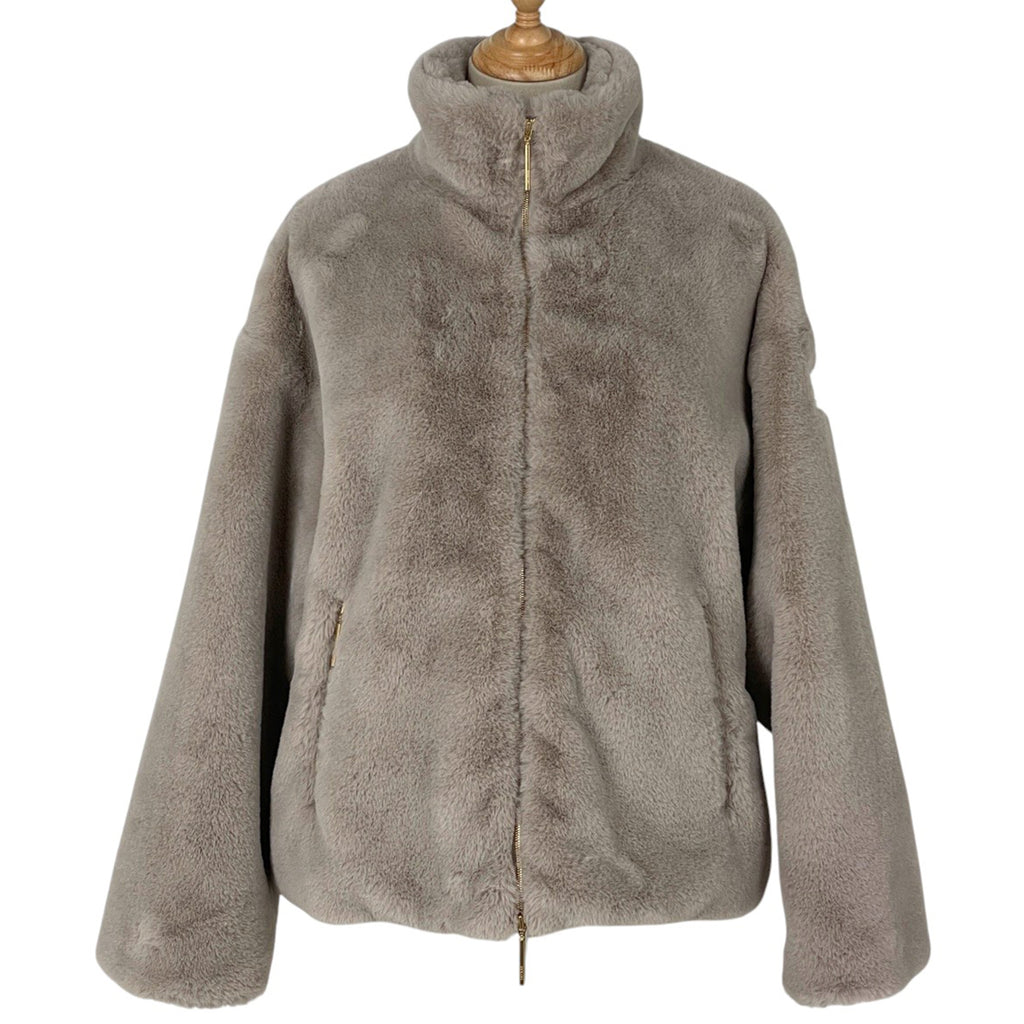 タトラス ロゴ ボア ブルゾン VIA PRIVATA GASPARE BUGATTI 3 アウター ブルゾン ポリエステル グレージュ レディース 【中古】brapp