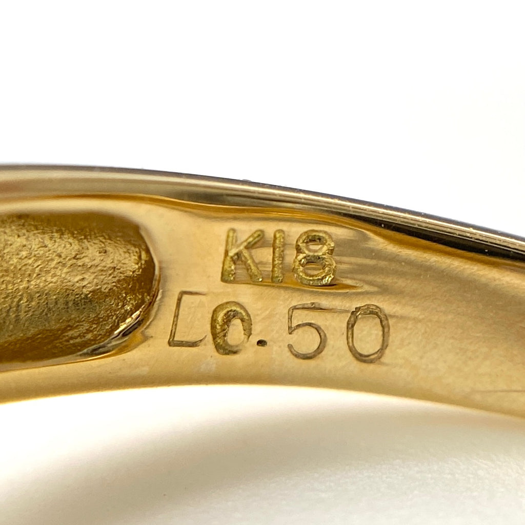 ルビー デザインリング YG イエローゴールド 指輪 メレダイヤ リング 10号 K18 ルビー ダイヤモンド レディース 【中古】nbjwl