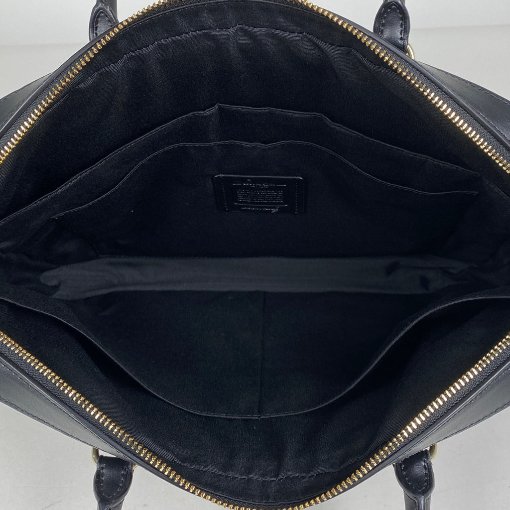 【最終値引き】 コーチ シグネチャー ハンドバッグ 2WAY ショルダーバッグ ビジネスバッグ メンズ ハンドバッグ コーティングキャンバス ダークブラウン ブラック F39023 レディース 【中古】 brbag