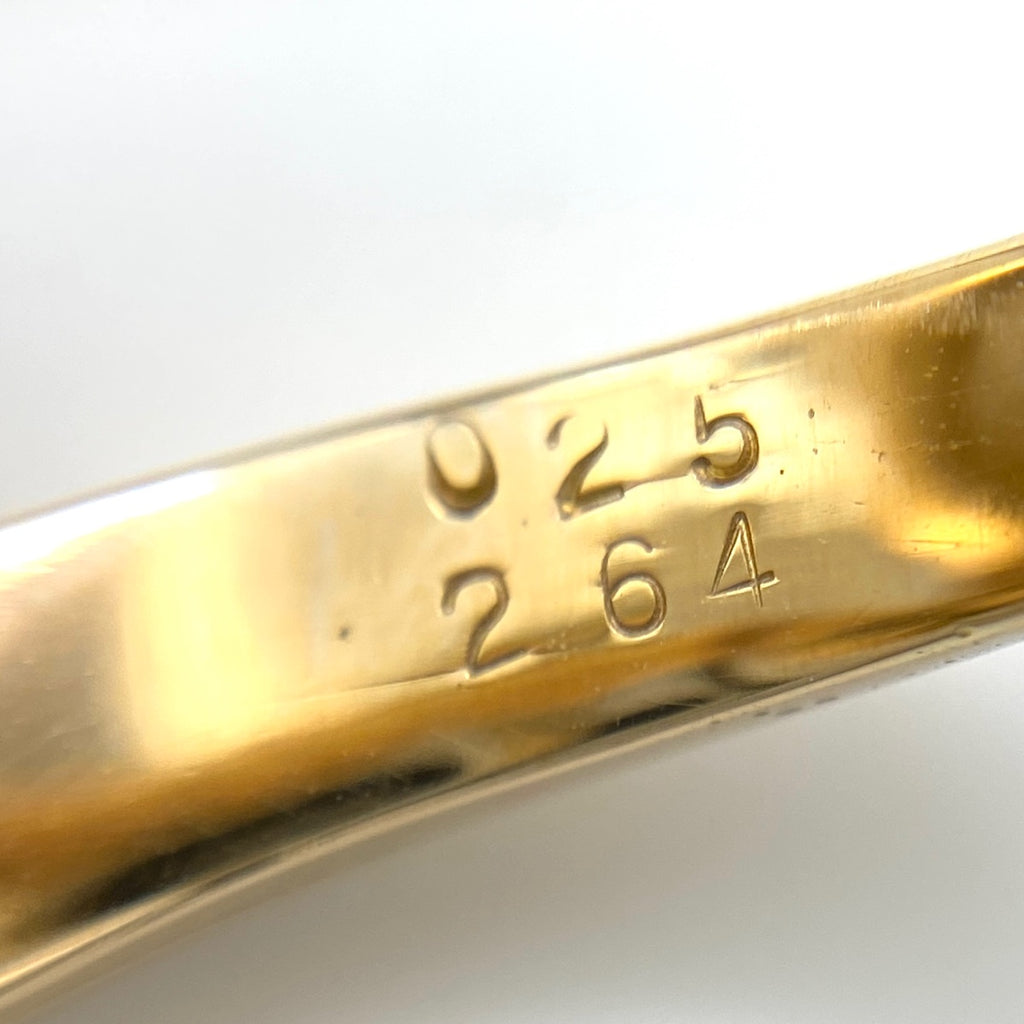 ボルダーオパール デザインリング YG イエローゴールド 指輪 メレダイヤ ダイヤモンド リング 19.5号 K18 ボルダーオパール エメラルド メンズ 【中古】nbjwl