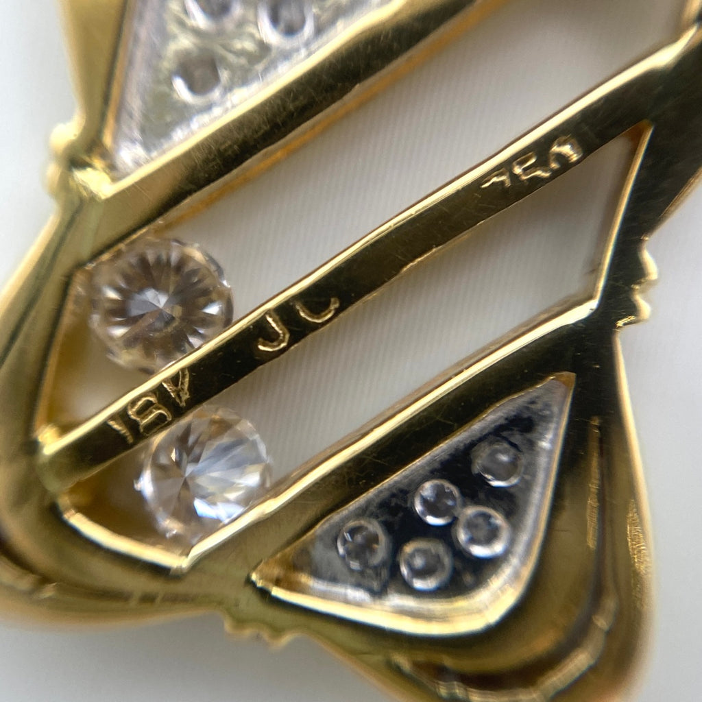 メレダイヤ デザインネックレス YG イエローゴールド ペンダント ネックレス 750 ダイヤモンド レディース 【中古】nbjwl