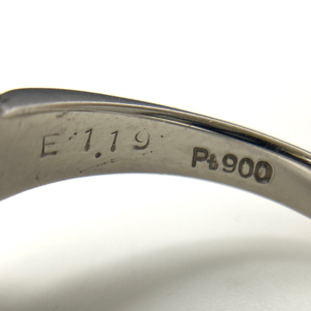 エメラルド デザインリング プラチナ メレダイヤ 指輪 リング 12号 Pt900 エメラルド ダイヤモンド レディース 【中古】nbjwl