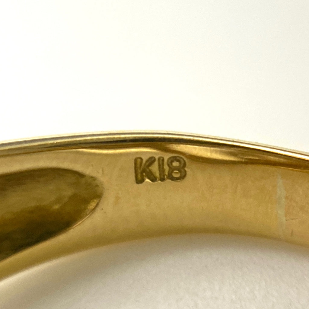 メレダイヤ デザインリング YG イエローゴールド 指輪 リング 13号 K18 ダイヤモンド レディース 【中古】nbjwl