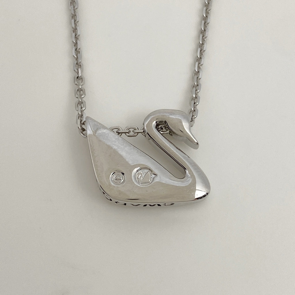 スワロフスキー　スワン Swan ペンダント, スワン, 小, ホワイト, ローズゴールドトーン