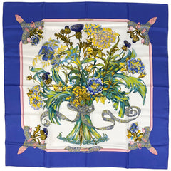 エルメス カレ 90 REGINA 女王陛下 スカーフ シルク ブルー マルチカラー レディース 【中古】 brbag