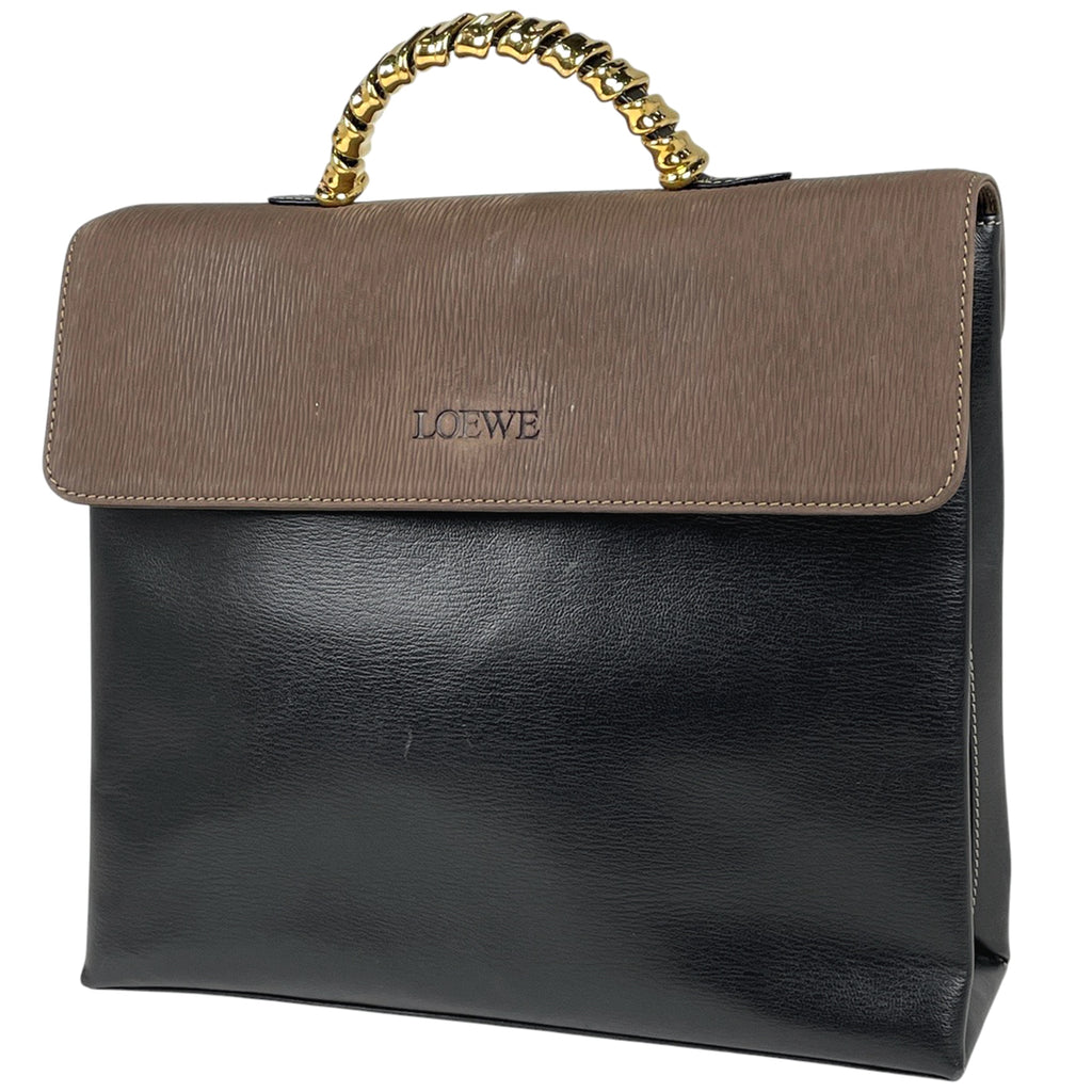 ロエベ ベラスケス ハンドバッグ 手提げ ハンドバッグ レザー ブラック ブラウン レディース 【中古】 brbag