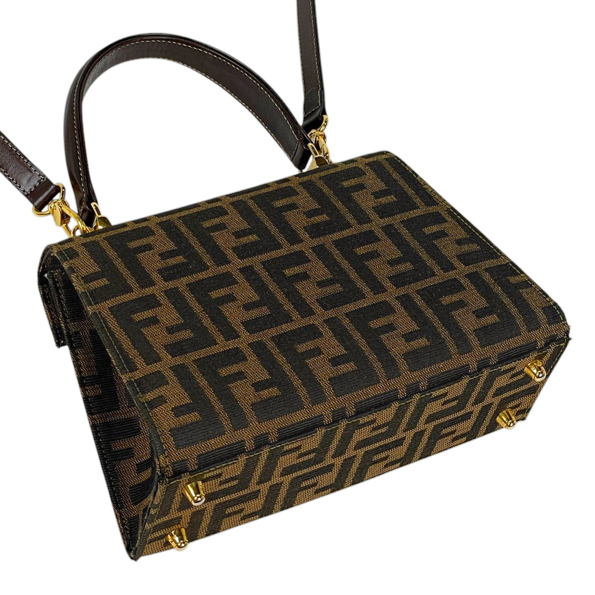 FENDI】2wayバッグ ハンドバッグ ズッカ柄 ゴールド金具 キャンバス