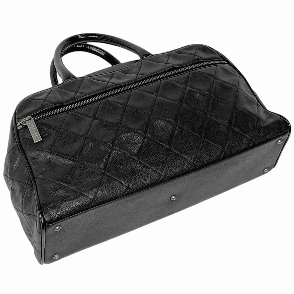 シャネル ロゴ ハンドバッグ マトラッセ ミニボストン ハンドバッグ レザー ブラック レディース 【中古】 brbag