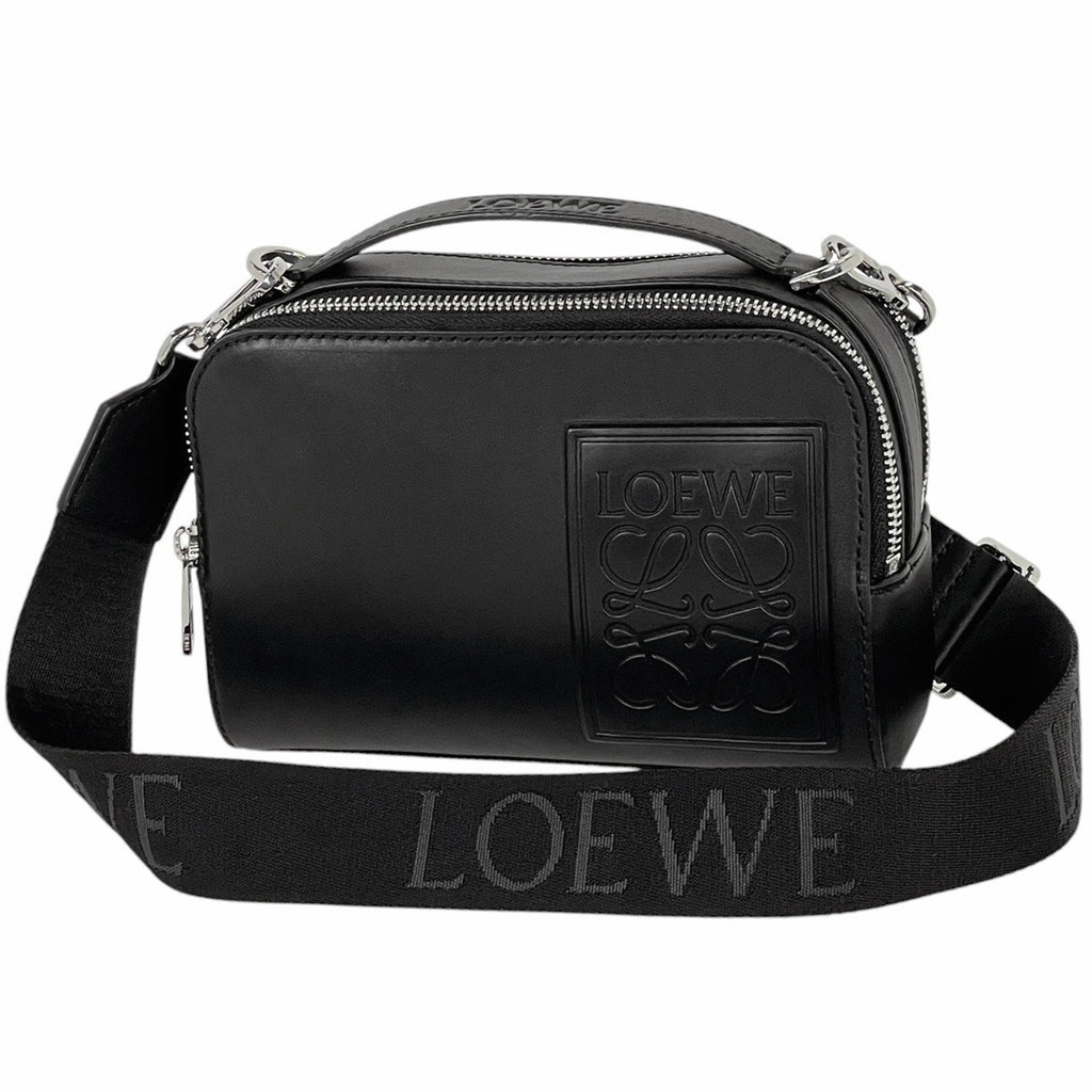 ロエベ ミニ カメラ クロスボディバッグ 2WAY ショルダーバッグ ハンドバッグ レザー ブラック レディース 【中古】 brbag
