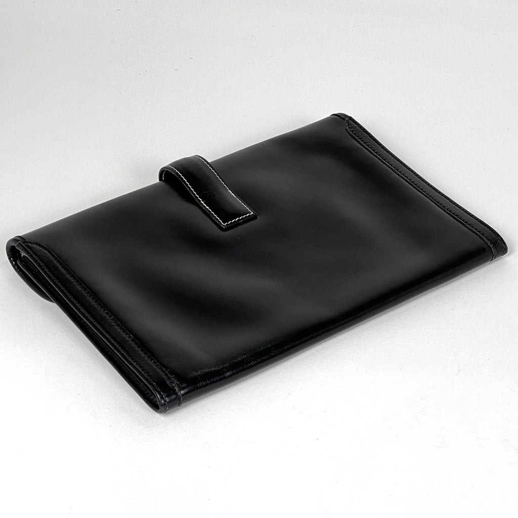 エルメス ジジェ PM Hロゴ セカンドバッグ ボックスカーフ ブラック 〇S レディース 【中古】 brbag