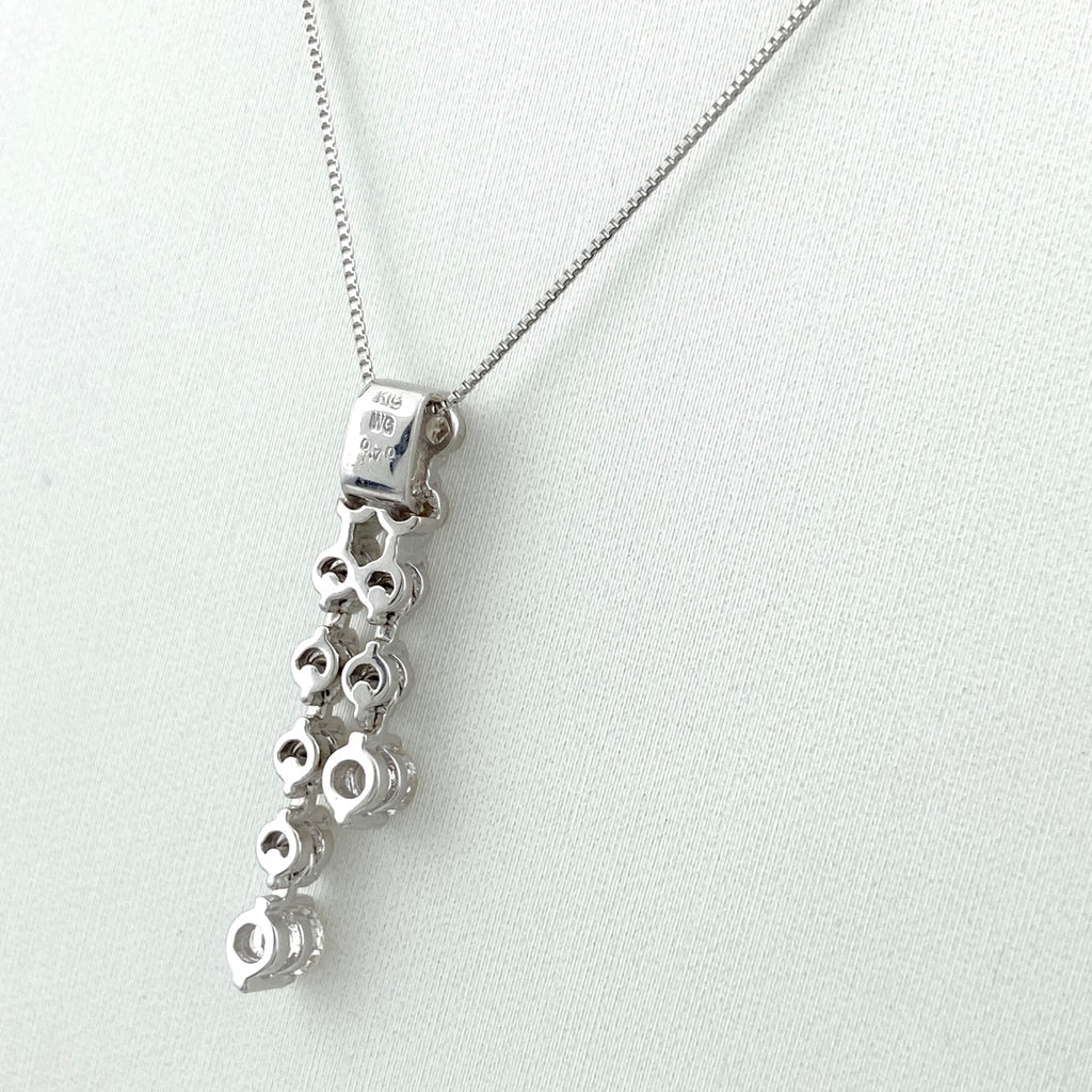 メレダイヤ デザインネックレス WG ペンダント ネックレス K18 WG ダイヤモンド レディース 【中古】nbjwl