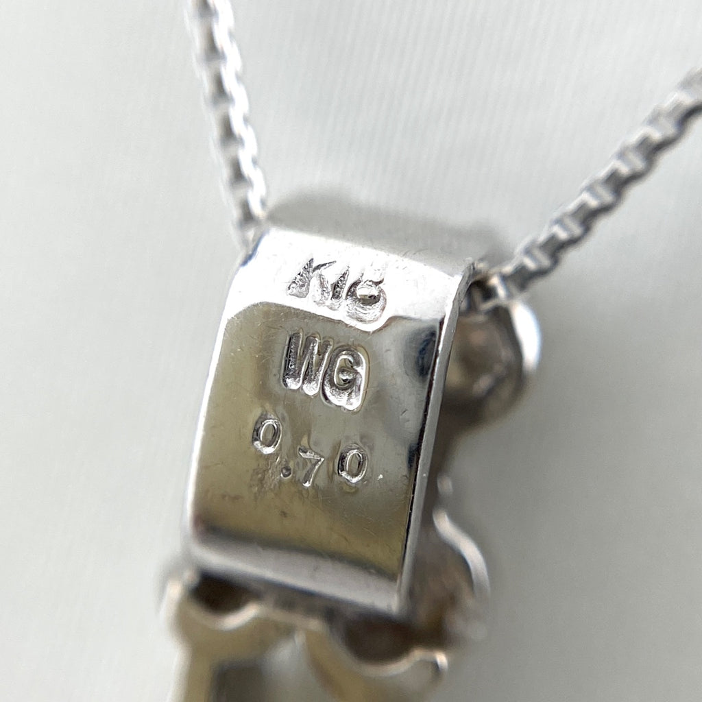 メレダイヤ デザインネックレス WG ペンダント ネックレス K18 WG ダイヤモンド レディース 【中古】nbjwl