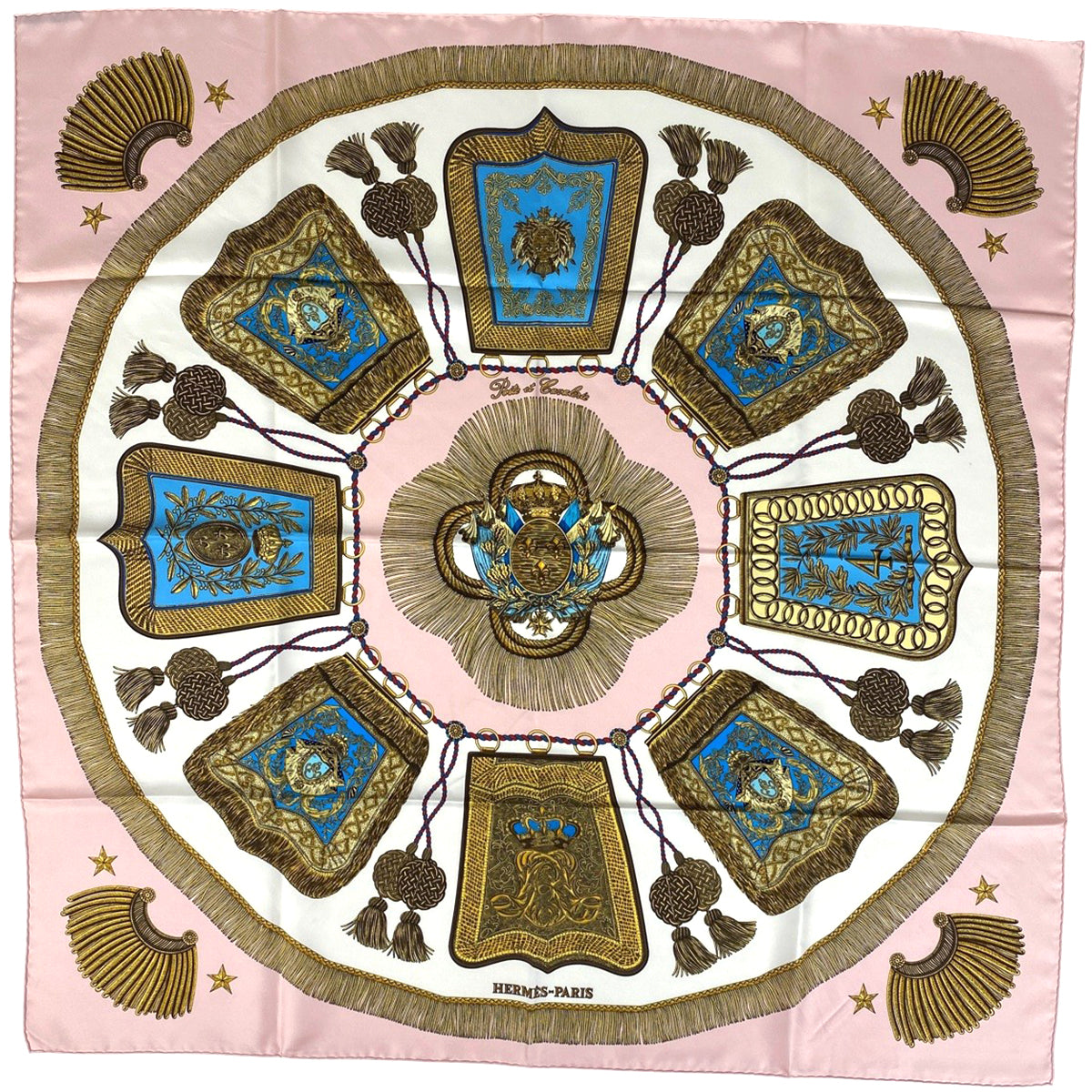 未使用保管品 エルメス カレ90 POSTE ET CAVALERIE スカーフ バイセル公式】エルメス カレ 90 Poste et Cavalerie サーベル