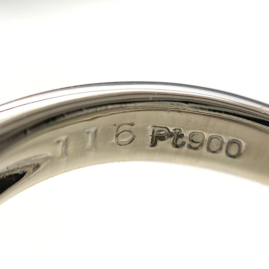エメラルド デザインリング プラチナ 指輪 メレダイヤ リング 11.5号 Pt900 エメラルド ダイヤモンド レディース 【中古】nbjwl