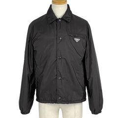 プラダ ロゴプレート ブルゾン ジャンパー ジャケット アウター ブルゾン ブラック メンズ 【中古】 brapp