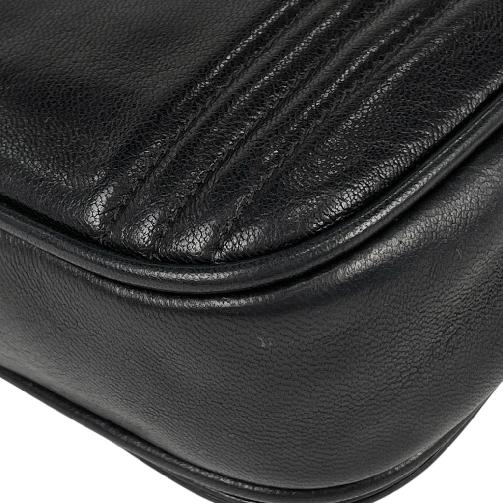 【在庫一掃】 シャネル ココマーク チェーン ショルダーバッグ プッシュロック ショルダーバッグ レザー ブラック レディース 【中古】 brbag