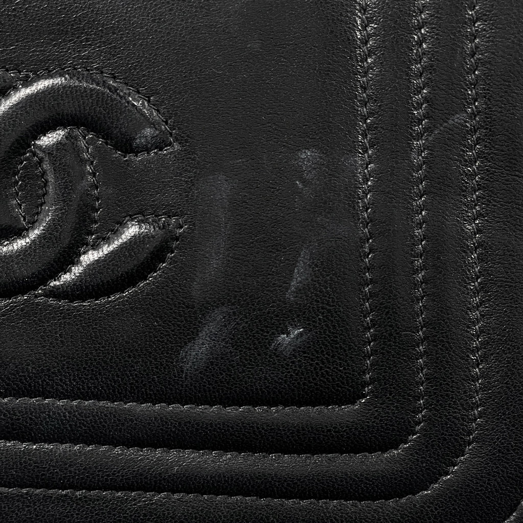 【在庫一掃】 シャネル ココマーク チェーン ショルダーバッグ プッシュロック ショルダーバッグ レザー ブラック レディース 【中古】 brbag