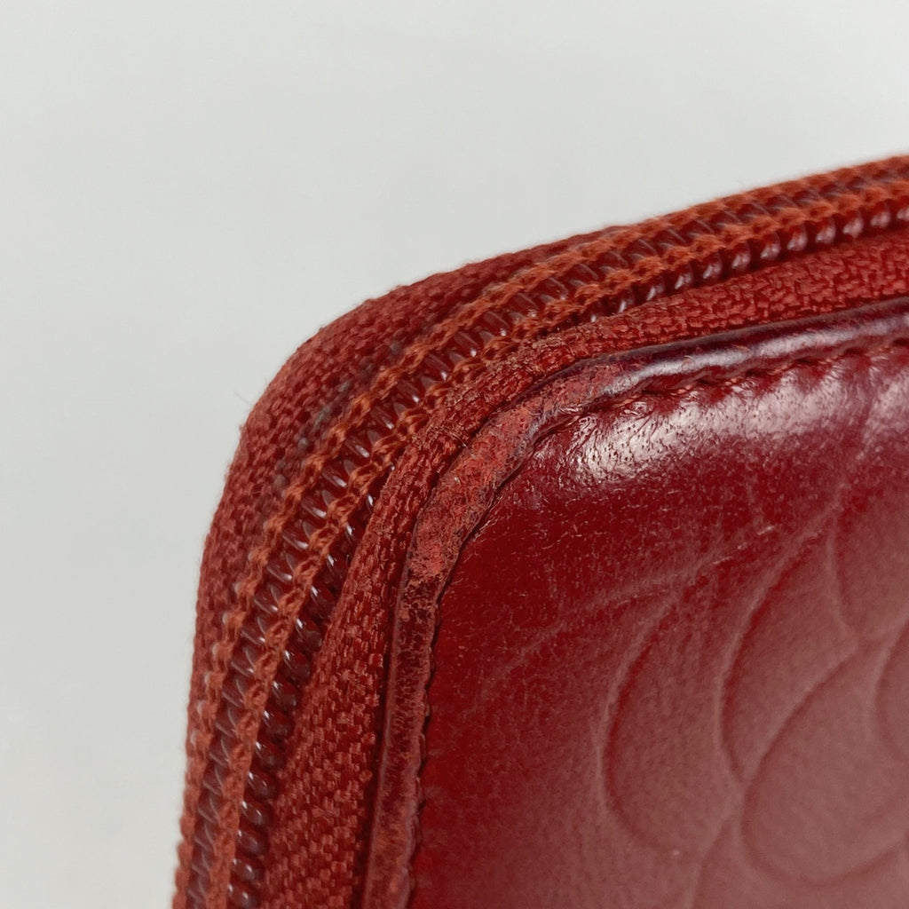 シャネル カメリア 長財布 ココマーク ラウンドファスナー 長財布 レザー レッド レディース 【中古】 
 ラッピング可