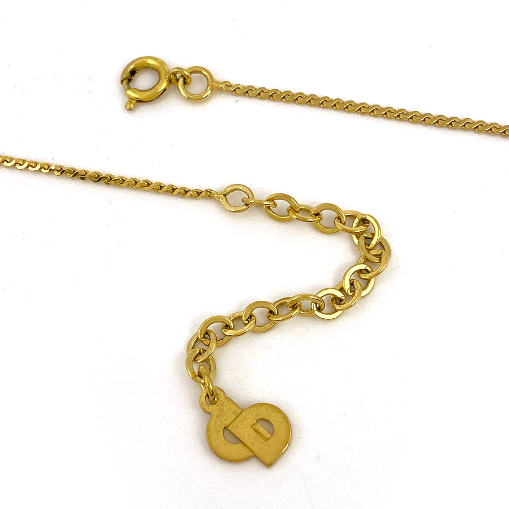 クリスチャンディオール ラインストーン ハートモチーフ ネックレス ペンダント ネックレス GP ゴールド レディース 【中古】 bracc