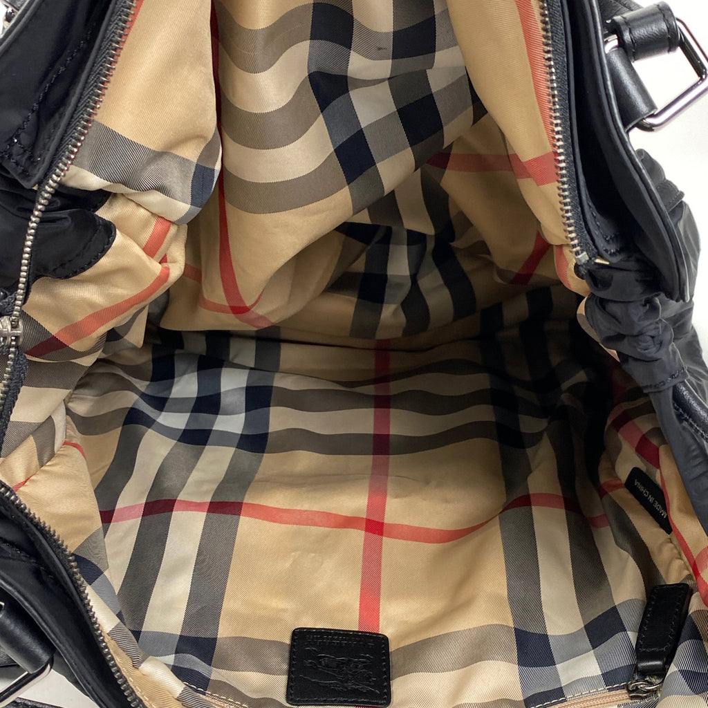 バーバリー ロゴ トートバッグ ショルダーバッグ トートバッグ ナイロン ブラック レディース 【中古】