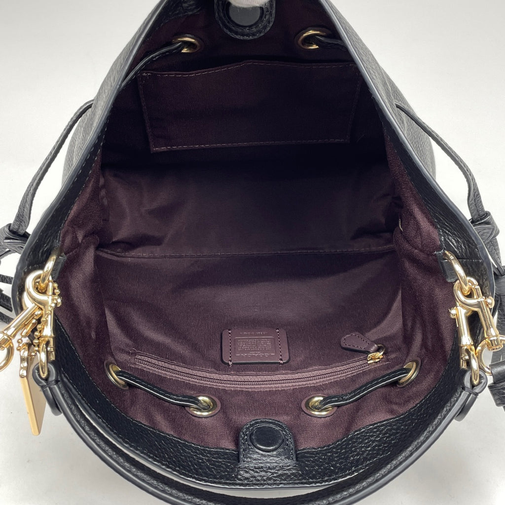 コーチ ロゴ ショルダーバッグ 馬車柄 2WAY ショルダーバッグ ハンドバッグ レザー ブラック CA213 レディース 【中古】brbag