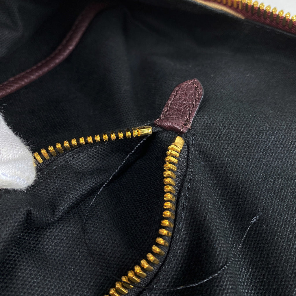 バーバリー ロゴ ビジネスバッグ ハンドバッグ チェック柄 ビジネスバッグ レザー ボルドー ブラウン メンズ 【中古】brbag