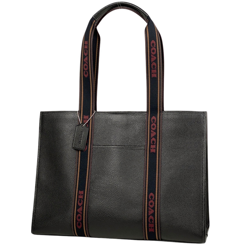 コーチ ラージ スミス トート ロゴ 肩掛け トートバッグ レザー ブラック CM716 レディース 【中古】brbag