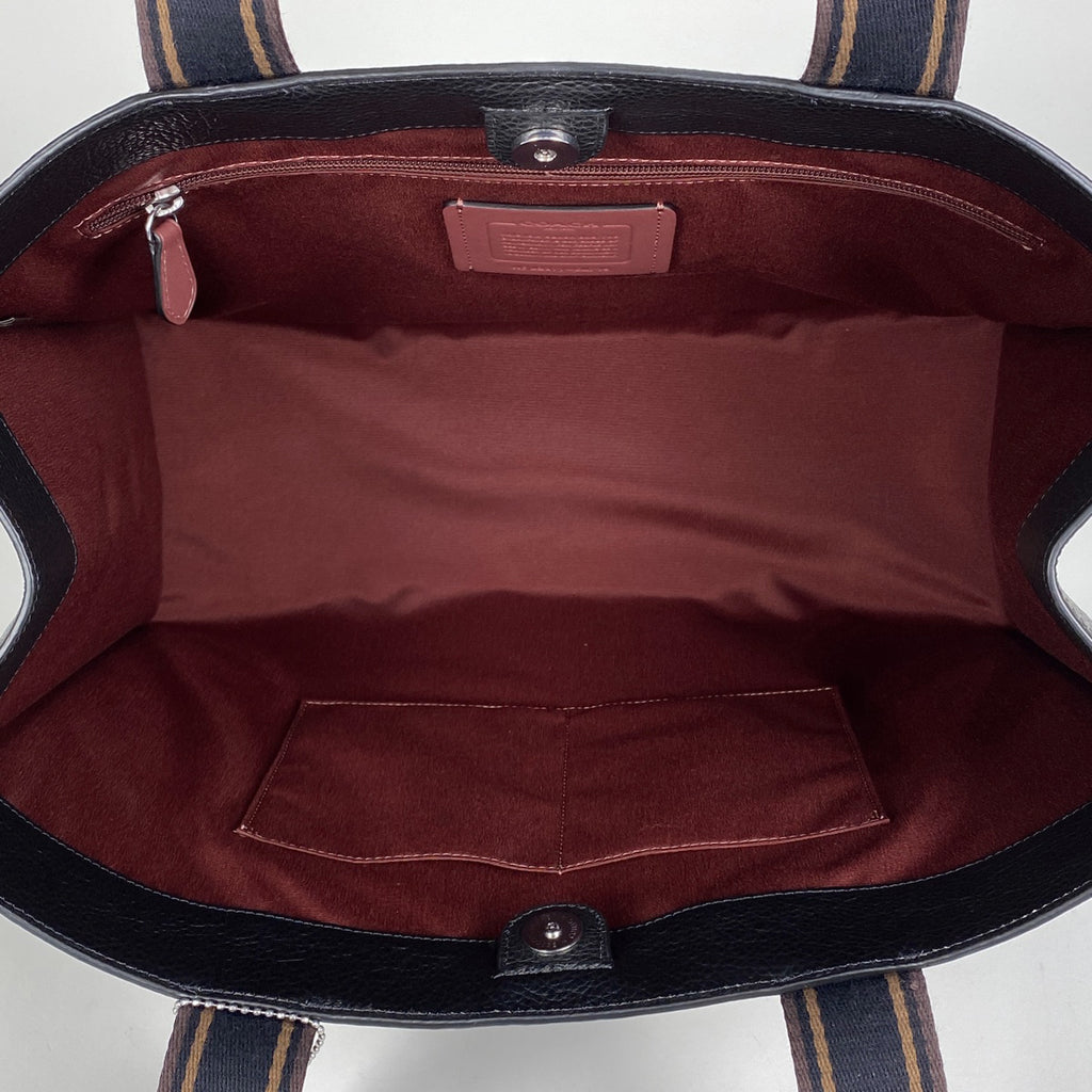 コーチ ラージ スミス トート ロゴ 肩掛け トートバッグ レザー ブラック CM716 レディース 【中古】brbag