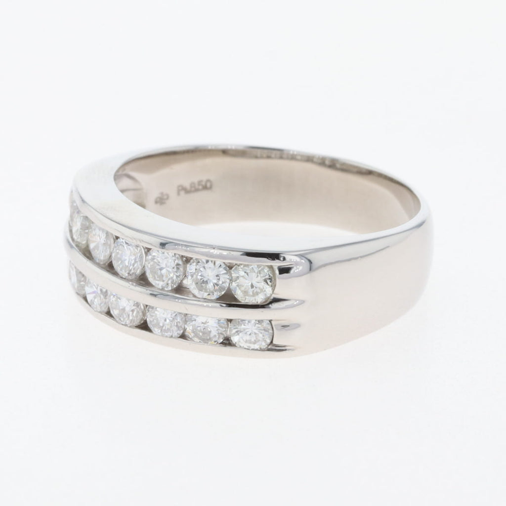 メレダイヤ デザインリング プラチナ 指輪 リング 20.5号 Pt850 ダイヤモンド メンズ 【中古】nbjwl