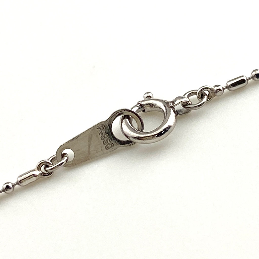 サファイア デザインネックレス プラチナ ペンダント メレダイヤ ネックレス Pt900 Pt850 サファイア レディース 【中古】nbjwl