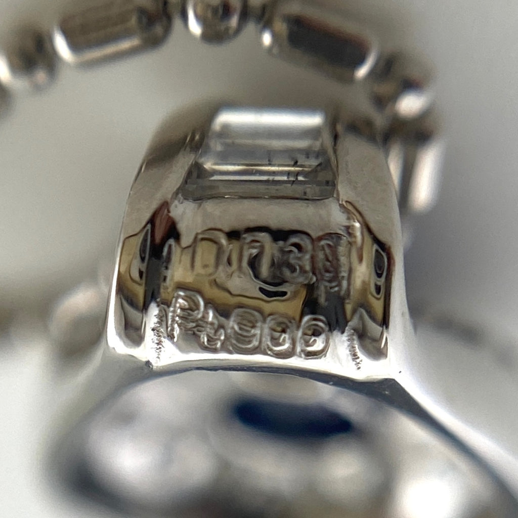 サファイア デザインネックレス プラチナ ペンダント メレダイヤ ネックレス Pt900 Pt850 サファイア レディース 【中古】nbjwl