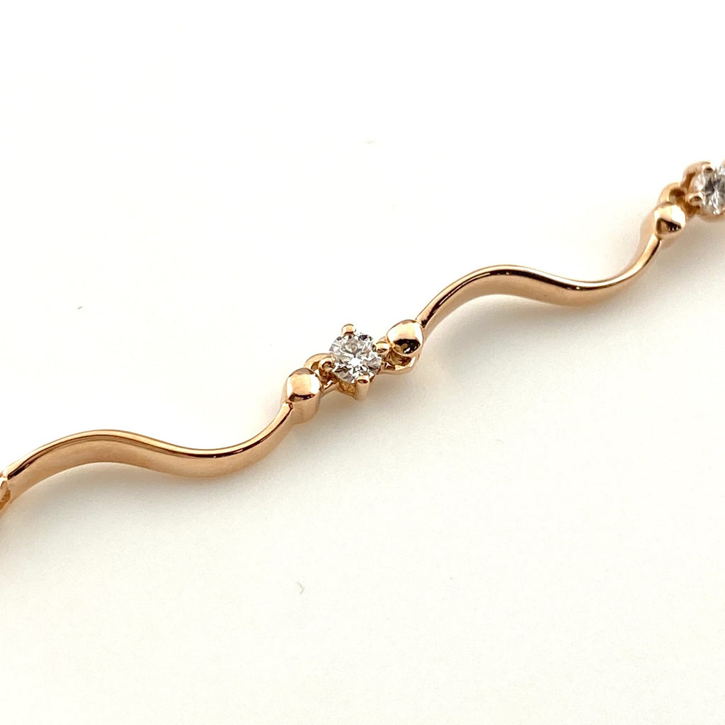 【最終値引き】 メレダイヤ デザインネックレス PG ピンクゴールド ネックレス K18 PG ダイヤモンド レディース 【中古】nbjwl