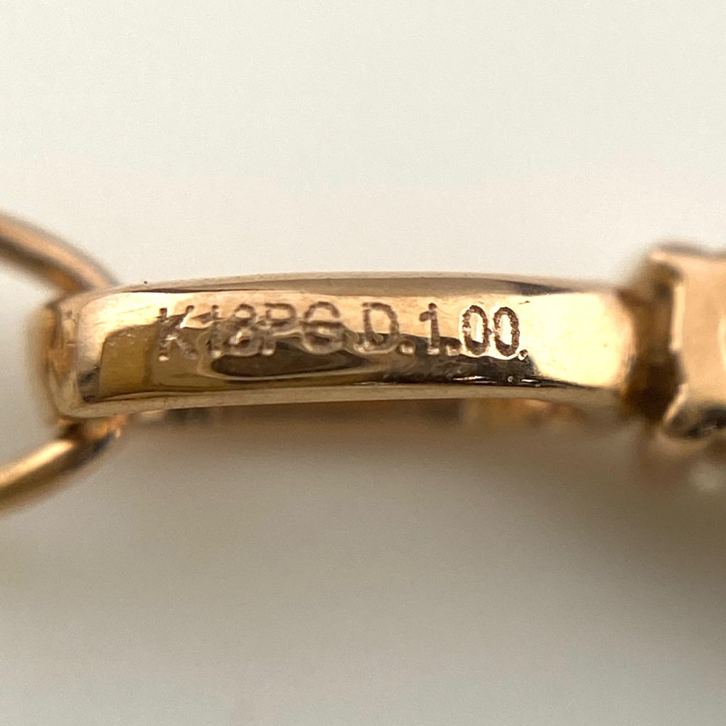 【最終値引き】 メレダイヤ デザインネックレス PG ピンクゴールド ネックレス K18 PG ダイヤモンド レディース 【中古】nbjwl