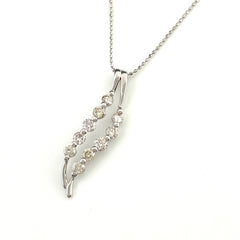 メレダイヤ デザインネックレス プラチナ ペンダント ネックレス Pt900 Pt850 ダイヤモンド レディース 【中古】nbjwl