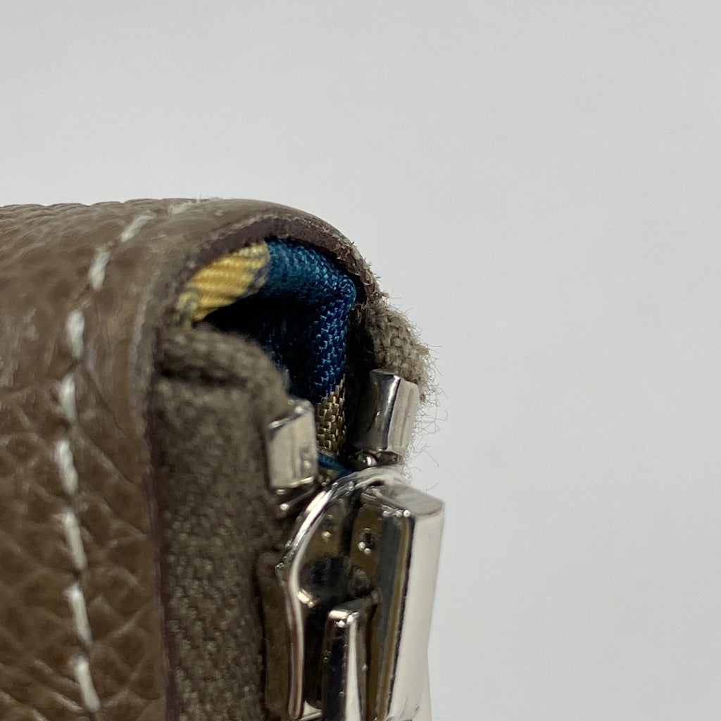 エルメス アザップ ロング シルクイン ラウンドファスナー スカーフ 長財布 ヴォーエプソン エトゥープ レディース 【中古】 brbag