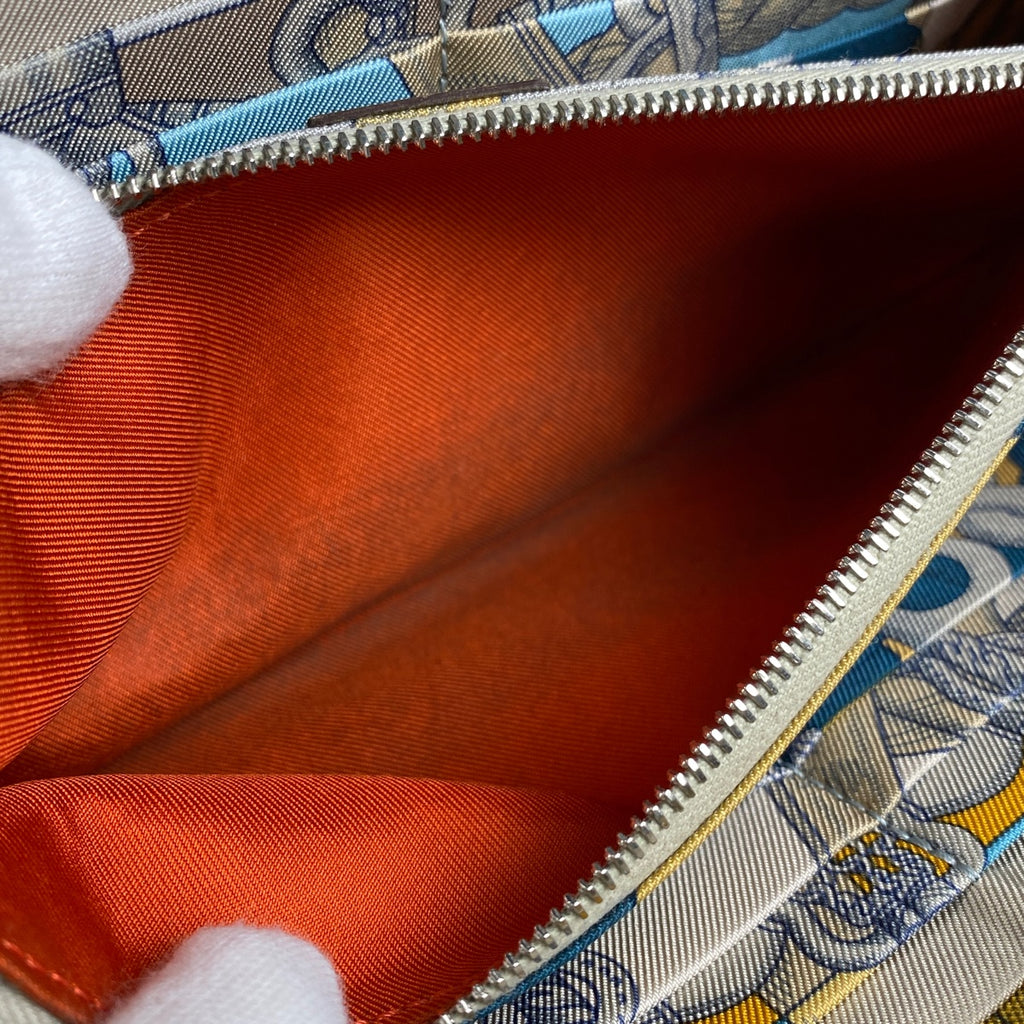 エルメス アザップ ロング シルクイン ラウンドファスナー スカーフ 長財布 ヴォーエプソン エトゥープ レディース 【中古】 brbag